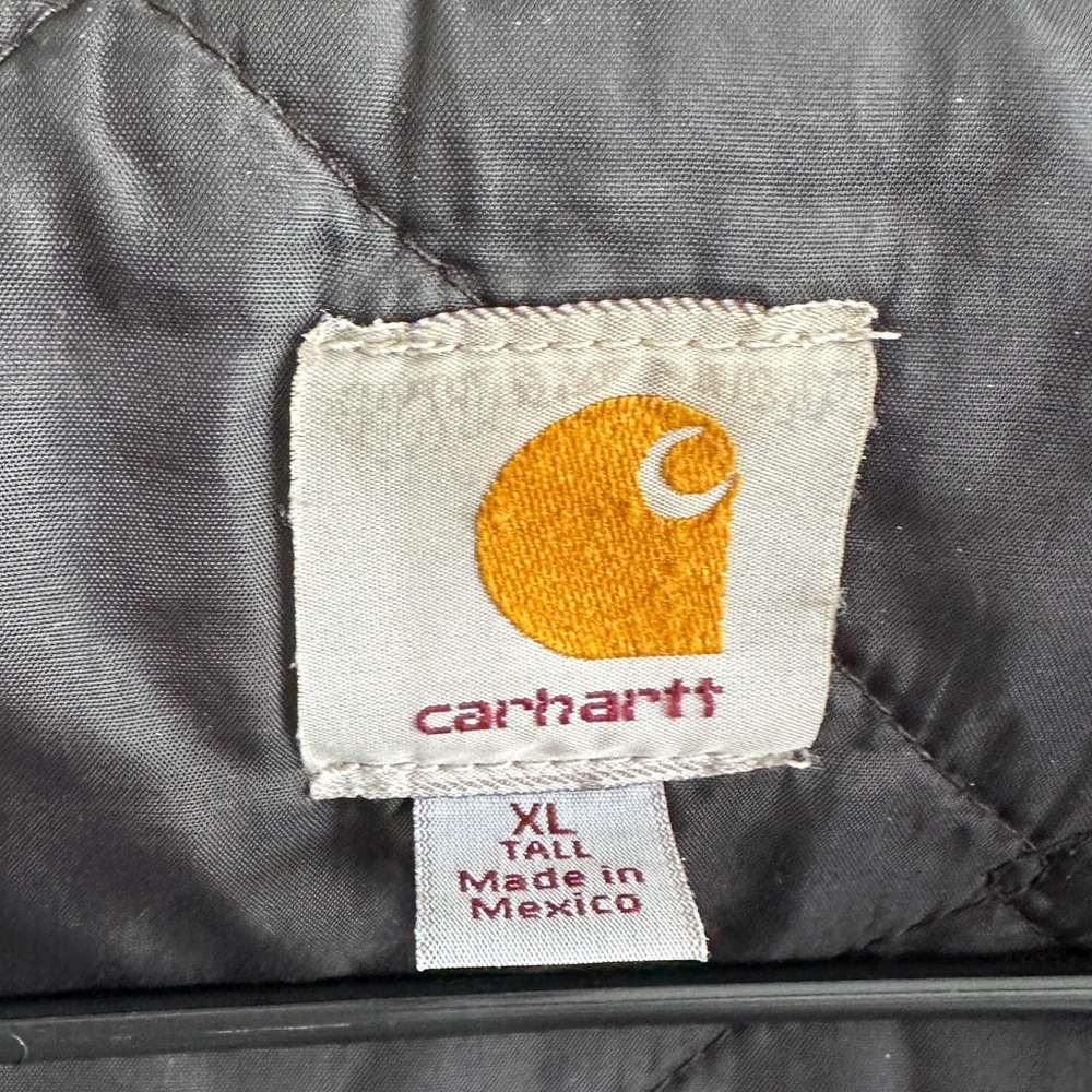 Carhartt J002 Arctic Quilt Lined Duck Canvas Work USA Jacket Black XL Tall - Picture 7 of 10
